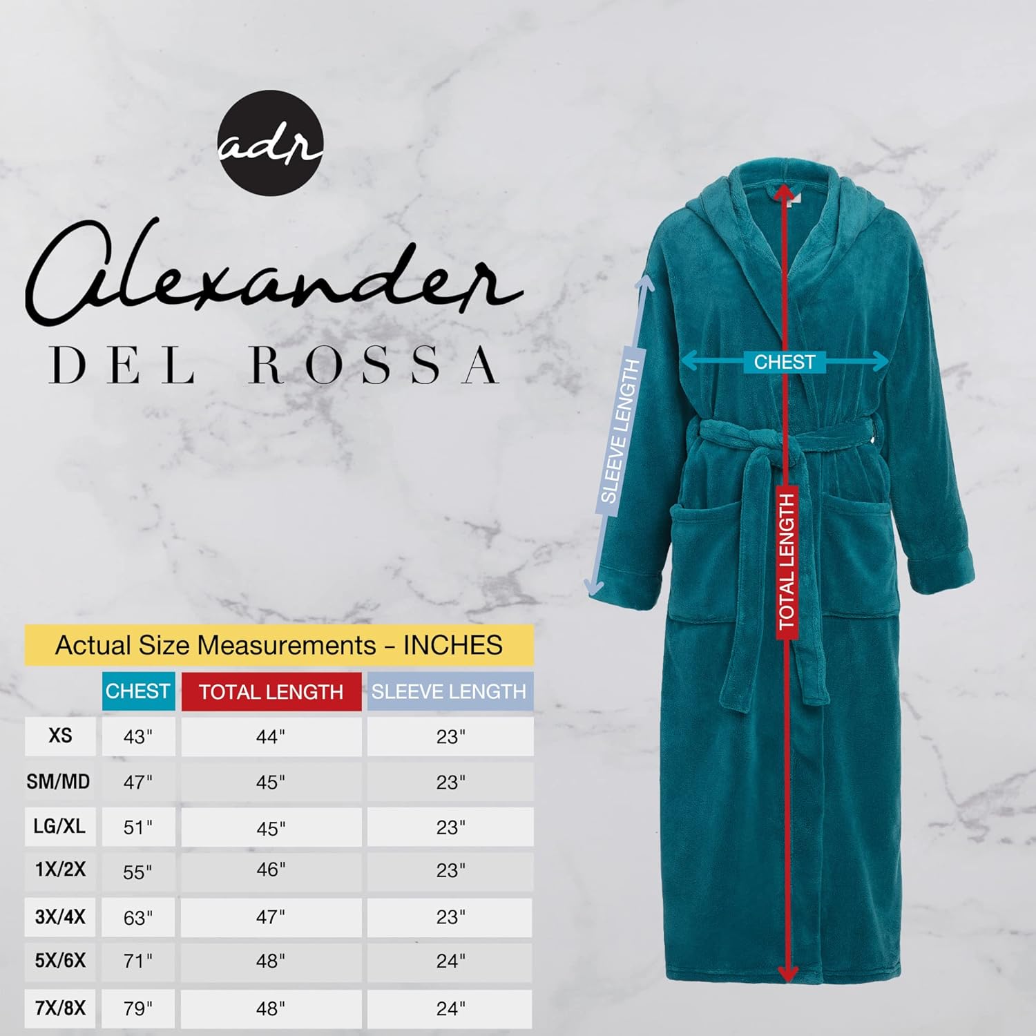 Alexander Del Rossa Women's Soft Fleece Robe with Hood, Warm Lightweight Bathrobe Large-X-Large Steel Gray