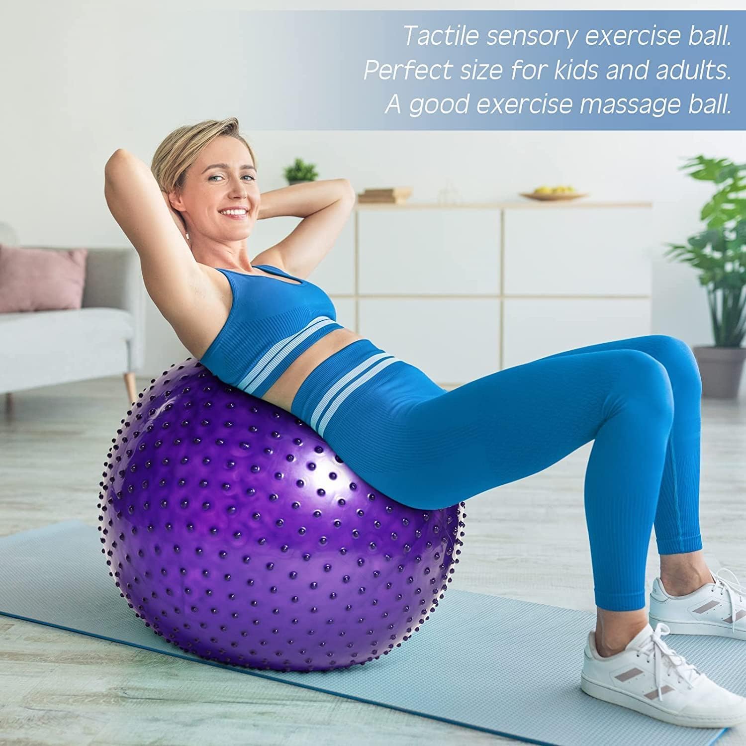 DABHIX Gym Ball for Exercise with Air Pump, PVC Anti-Burst & Slip Swiss Stability Ball for Workout, Fitness and Yoga, Exercise Ball for Men & Women (1 Pc - Multicolor) 4