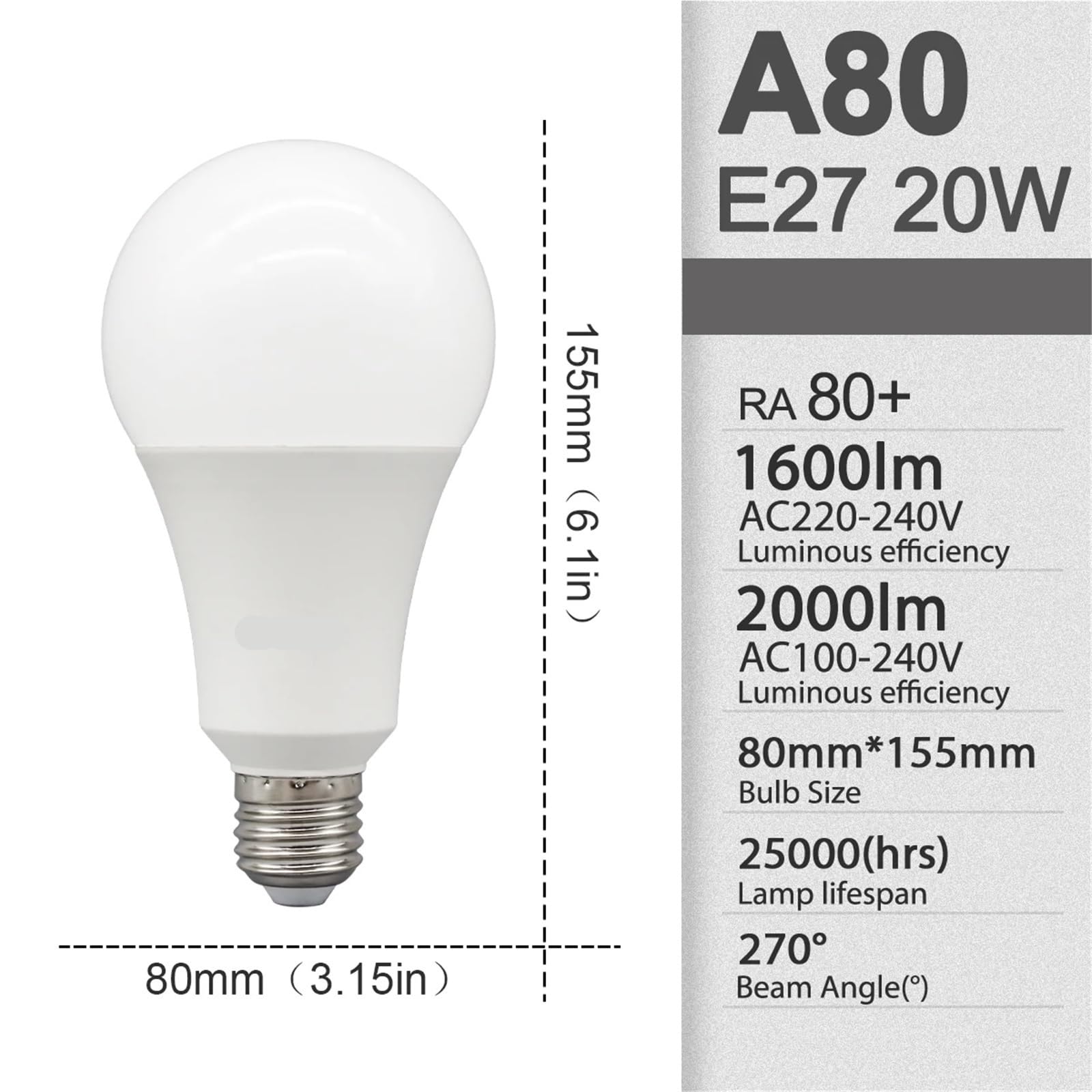 10 Teile/los A60 G45 Led-lampe E27 AC110V 220V 3W 8W 9W 12W 15W 18W 20W 24W Lampe Saving Kalt Warm Weiß Lampen for Home Licht(Cold white,A60 20W,AC100-240V)