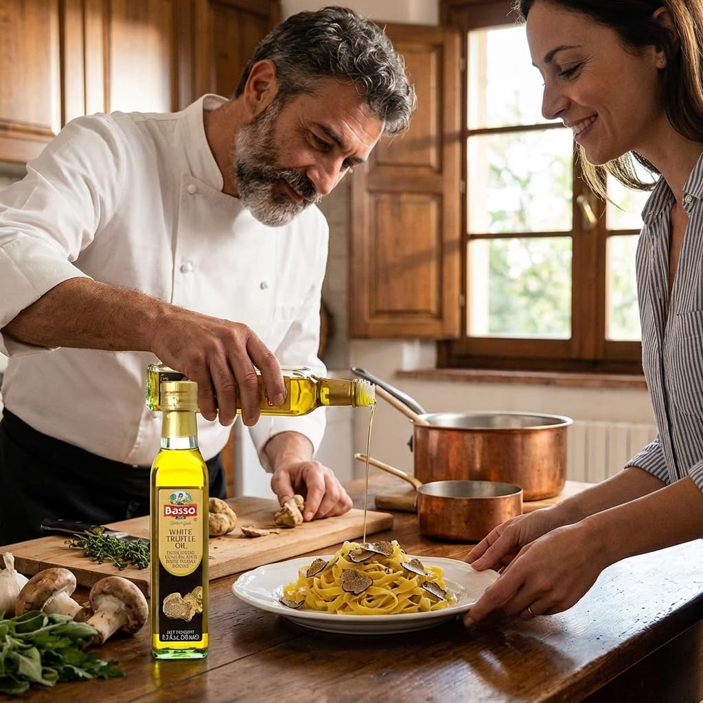 Basso White Truffle Olive Oil 250 ml, Beyaz Trüf Aromalı