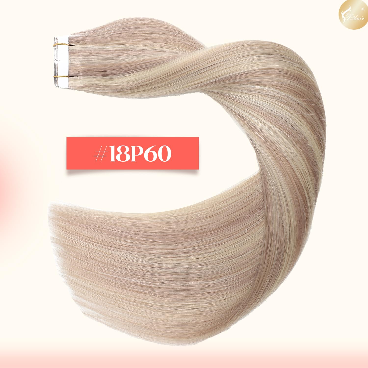 XDhair Tape Extensions Echthaar Blond 45 cm #18/613