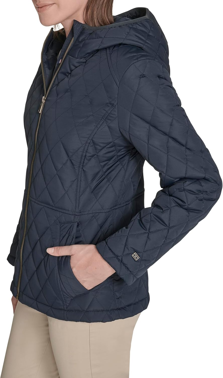 Tommy Hilfiger Women's Long Sleeve Zip Up Essential Quilted Jacket - Image 3