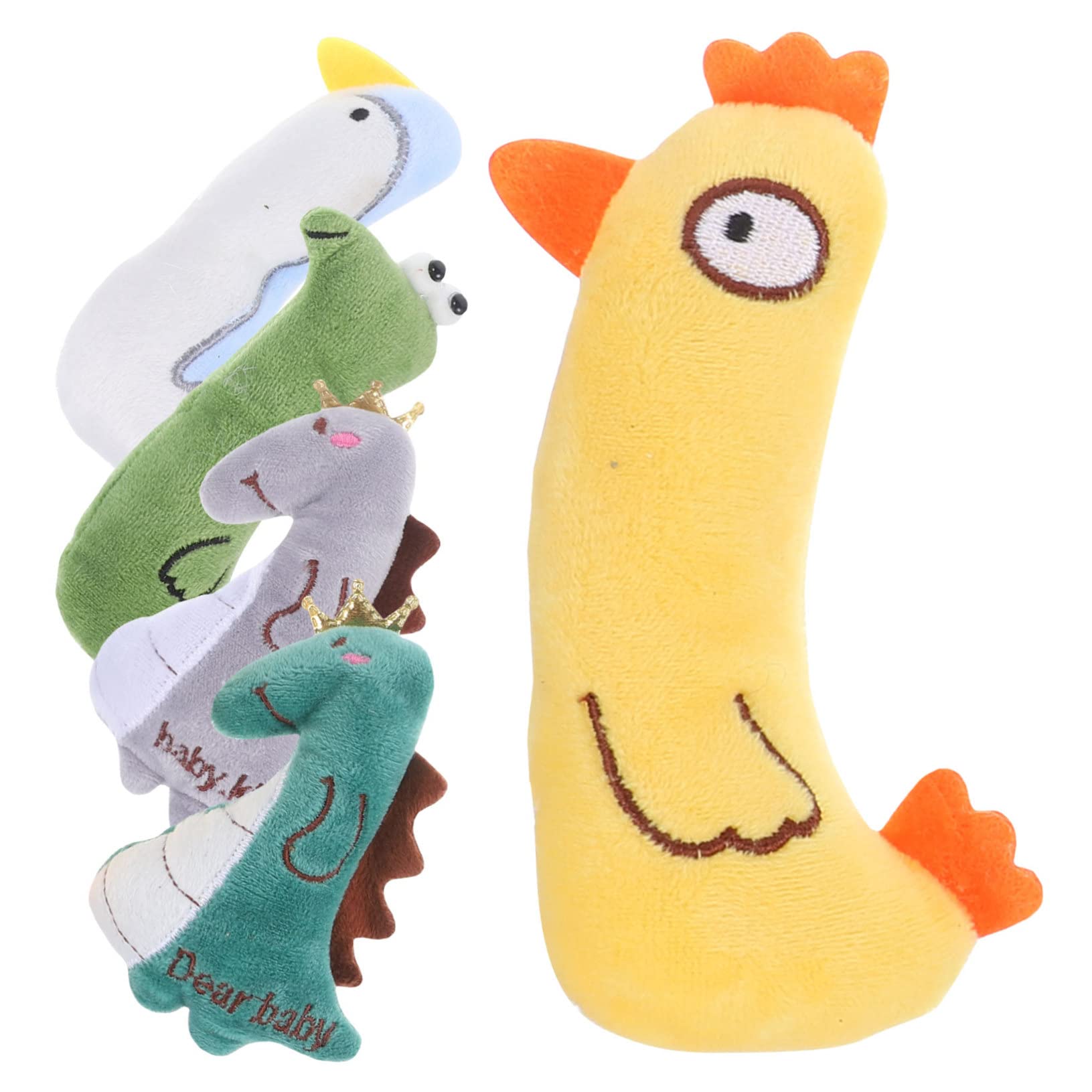 Toddmomy 25pièces Jouets Peluche pour Chat avec Herbe à Chat Jouets Interactifs Peluche pour Chatons Dinosaures Poule Serpent Et Canard