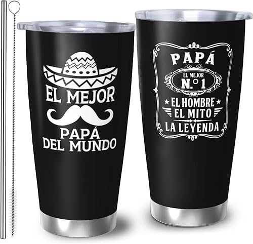 Vasos de café para hombres, regalos para papá en español, vaso de café de 20 onzas, regalos para papá de cumpleaños, regalo de cumpleaños para papá,