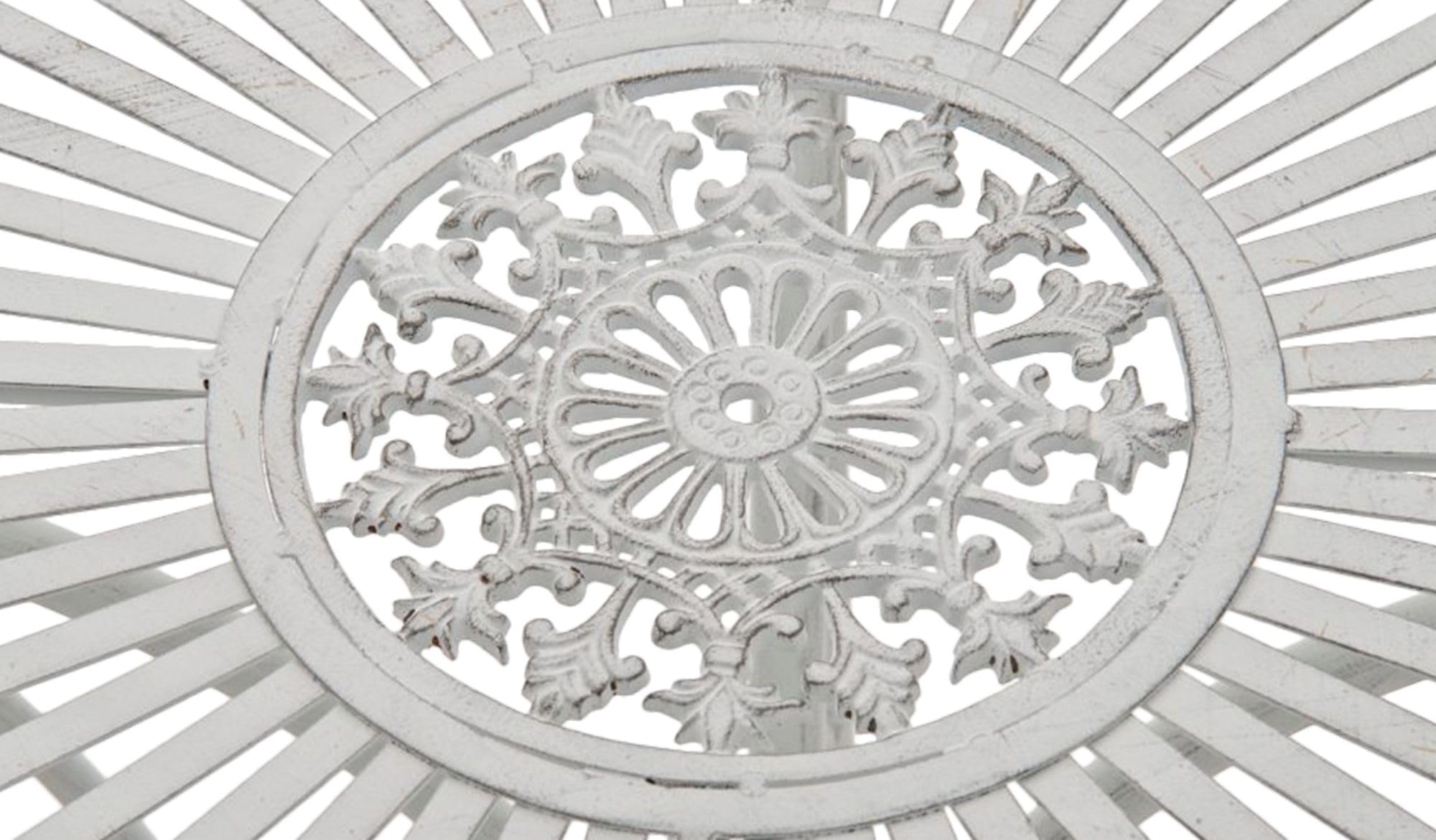 CLP Table de Jardin en Fer forgé Hari I Table de terrasse au Style Antique I Table Jardin en Fer avec Un Diamètre de Ø 70 cm, Couleur:Blanc Antique