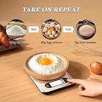 Vista 4 de Báscula digital de cocina, capacidad de 17 libras, báscula de alimentos con pantalla LCD, peso gramos y onzas para cocinar y hornear, plataforma