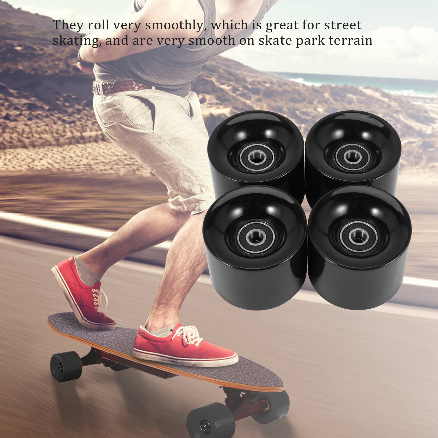 Roues de Skate 60mm ABEC-9 Bearing Steel Cruiser Pack de 4