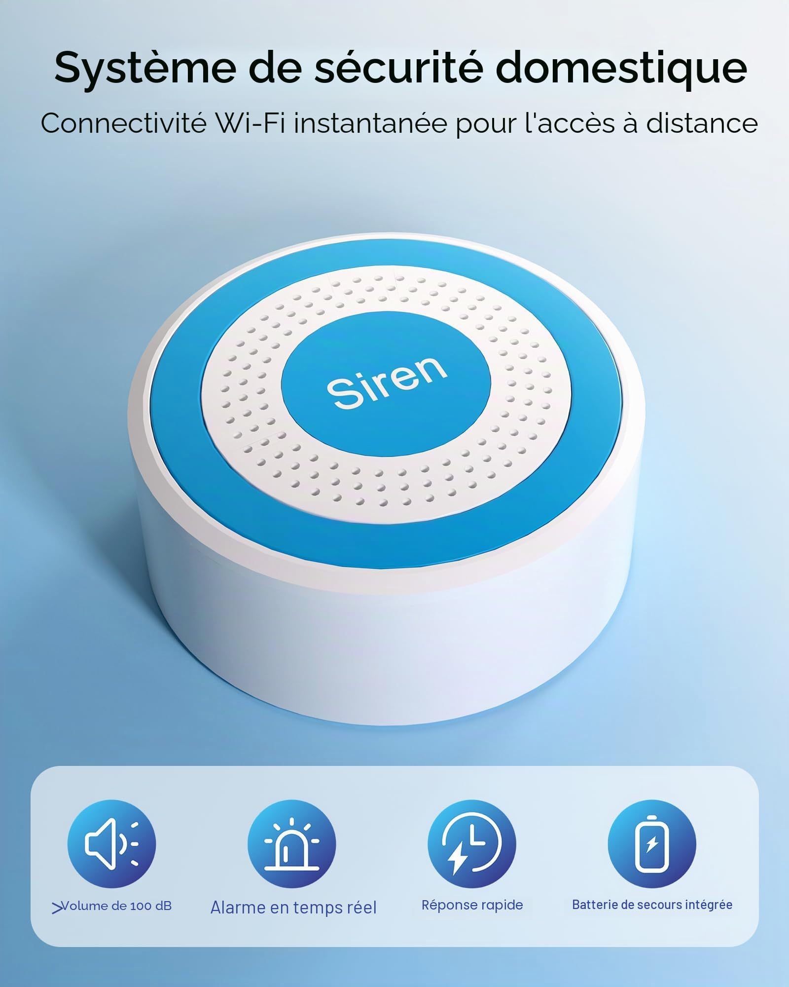 PGST Système d'alarme Domestique sans Fil avec alertes instantanées Via l'application Tuya,Kits d'alarme Extensibles DIY pour Portes et détecteurs de Mouvement pour Appartement,Garage