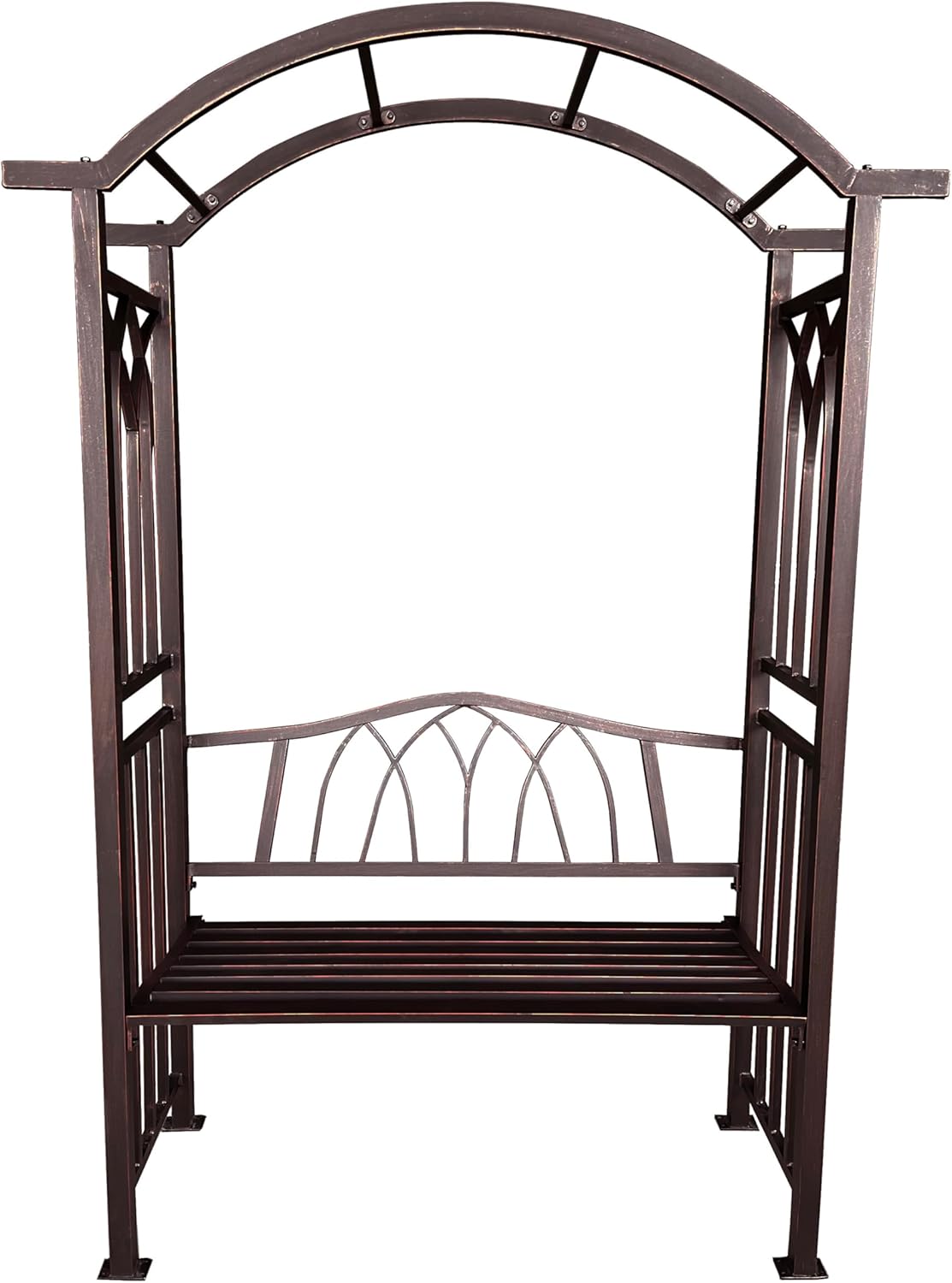 Oakland Living Bronze Aluminum Garden Arbor Arch with 2-Seater Bench