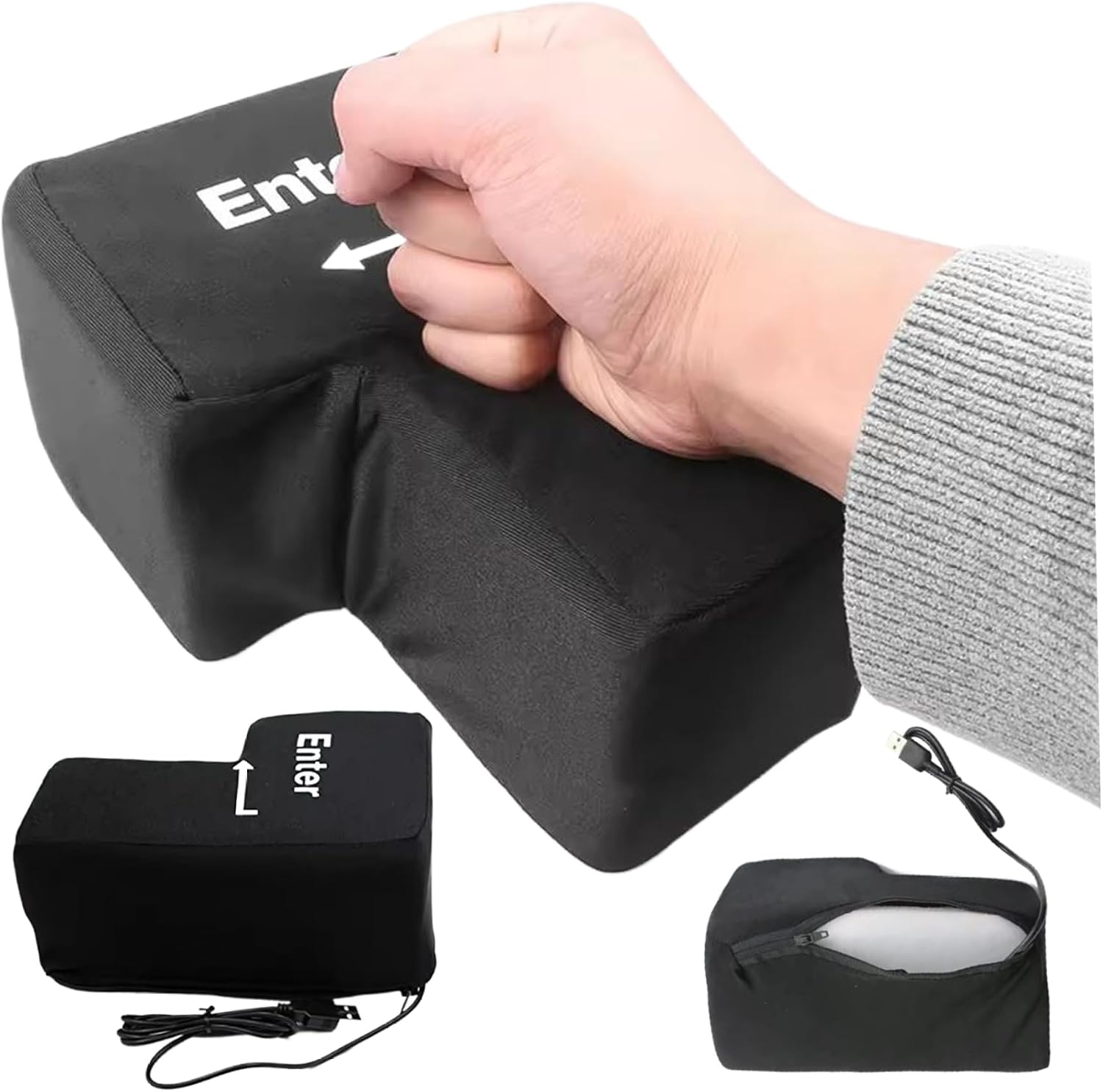 Giant USB Enter Key Giant Enter Button Soft & Comfortable Funny USB Key Stress Relief Big Button Easy to Use