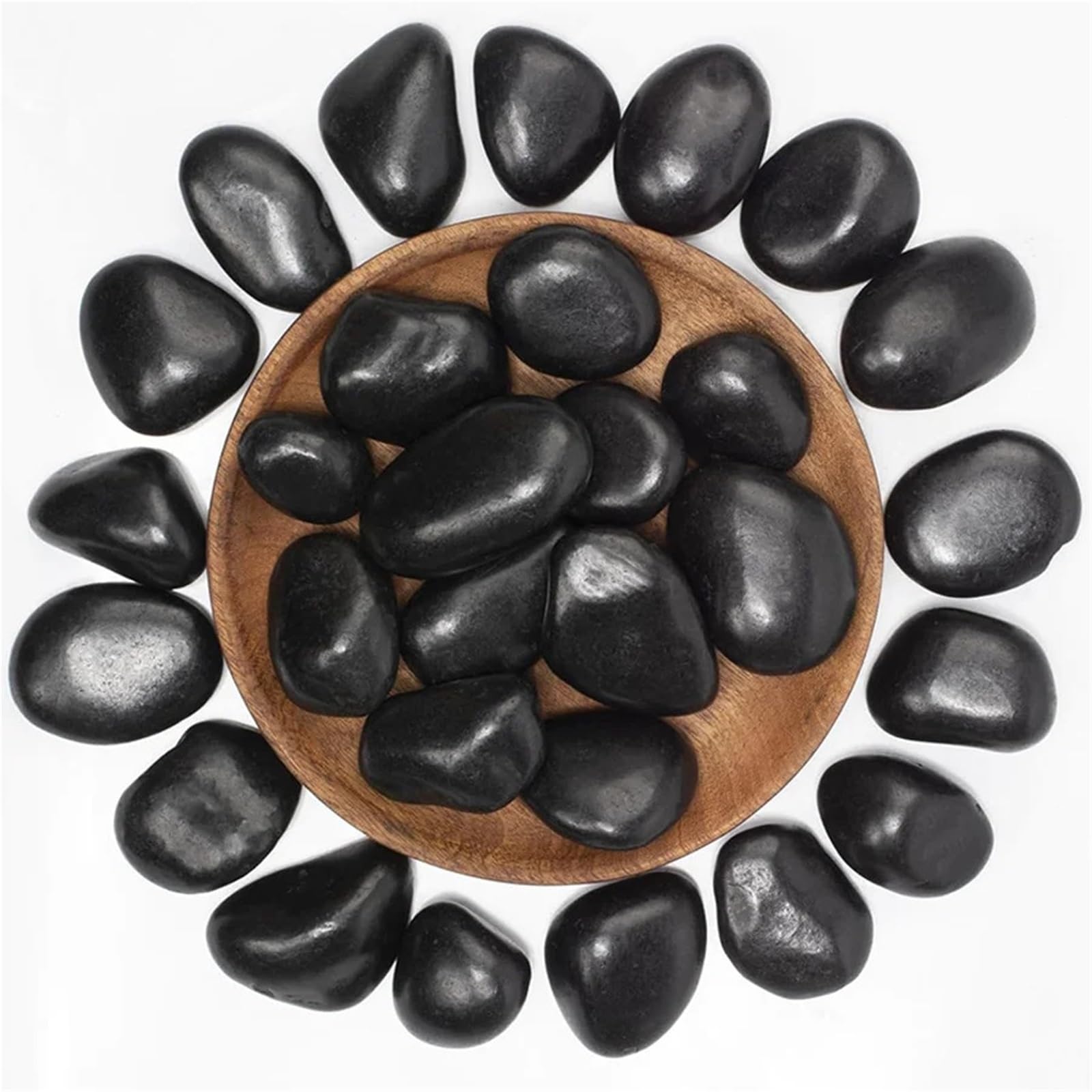 Pietre Decorative da Giardino Ciottoli Alti lucidati 2-3 cm Decorazione paesaggistica Peddles for acquari Acquari Pietre Decorative orticole(400g Black)
