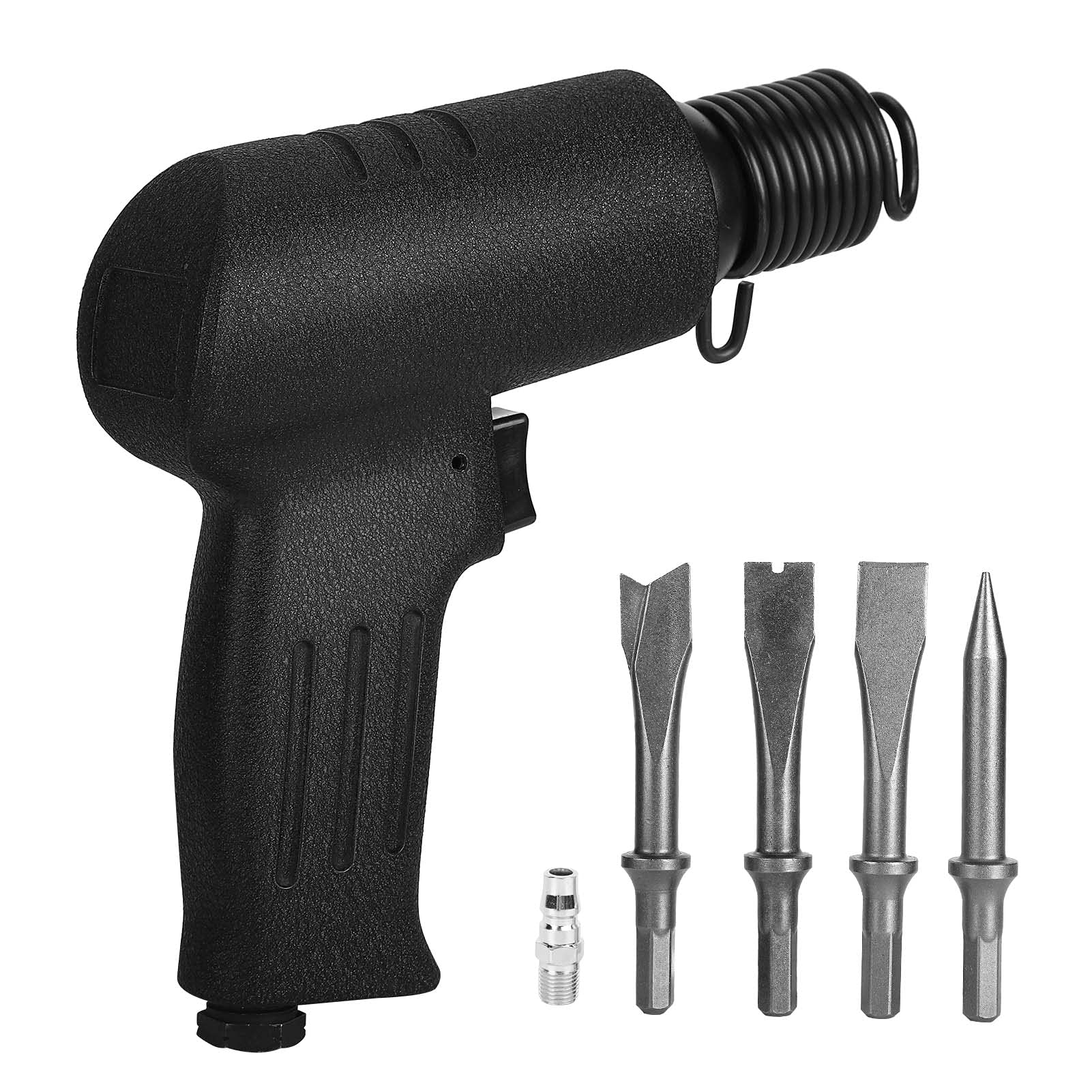Luftmeißel, Pneumatischer Hammer aus Legiertem Stahl, 4200 BPM, mit 4 Meißelköpfen Zum Schneiden, Schlitzen, Schaufeln, Wand, Ziegel, Metall, Entgraten für Werkstattreparaturen