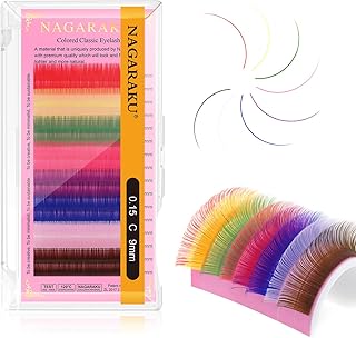 NAGARAKU Extensiones de pestañas de colores, ...