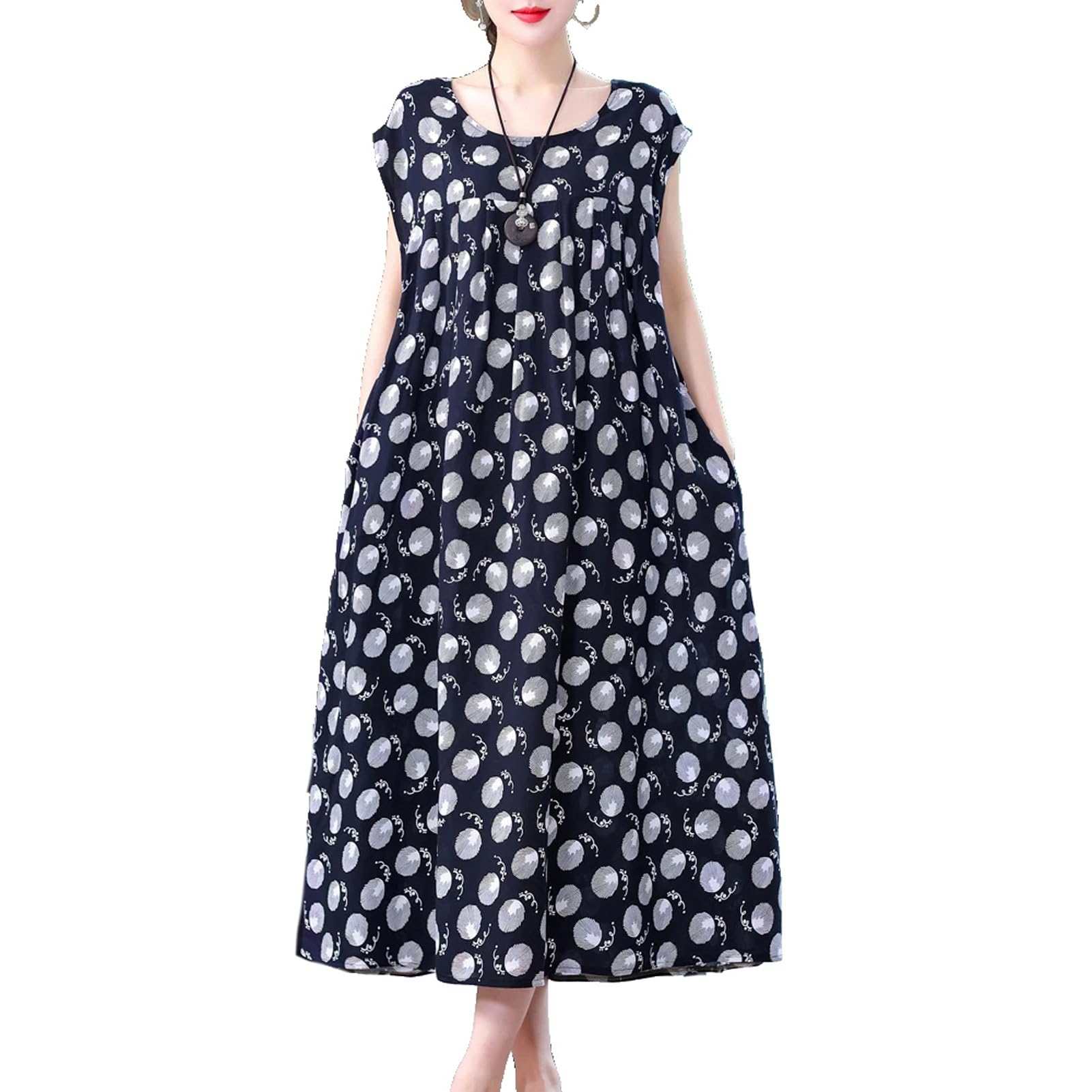 Robe d'été décontractée à coupe fluide et motifs imprimés colorés