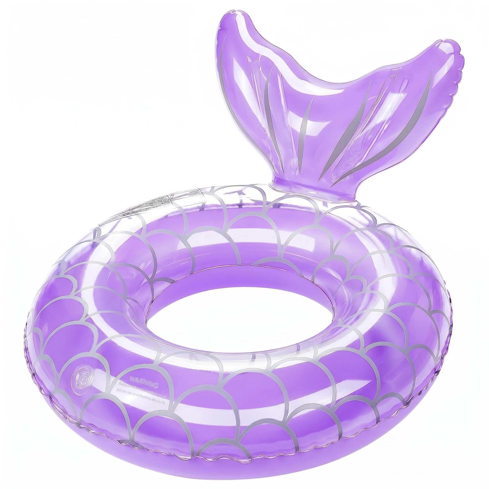 Inflatable Swim Ring - PURPLE,Mermaid Tail Rubber Rings, Kids Party Swimming Pool Toys, Summer Pool Beach,Water Fun Swimming Floats Suitable for Children Aged 4 to 9 Toddler Float.