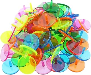 RLECS 100PCS 24mm/0.94inch Diameter Golf Ball Marker Accessory Multicoloured Plastic Round Clear Golf Ball Position Marker Suitable for Golf Course Grass Lawn Park
