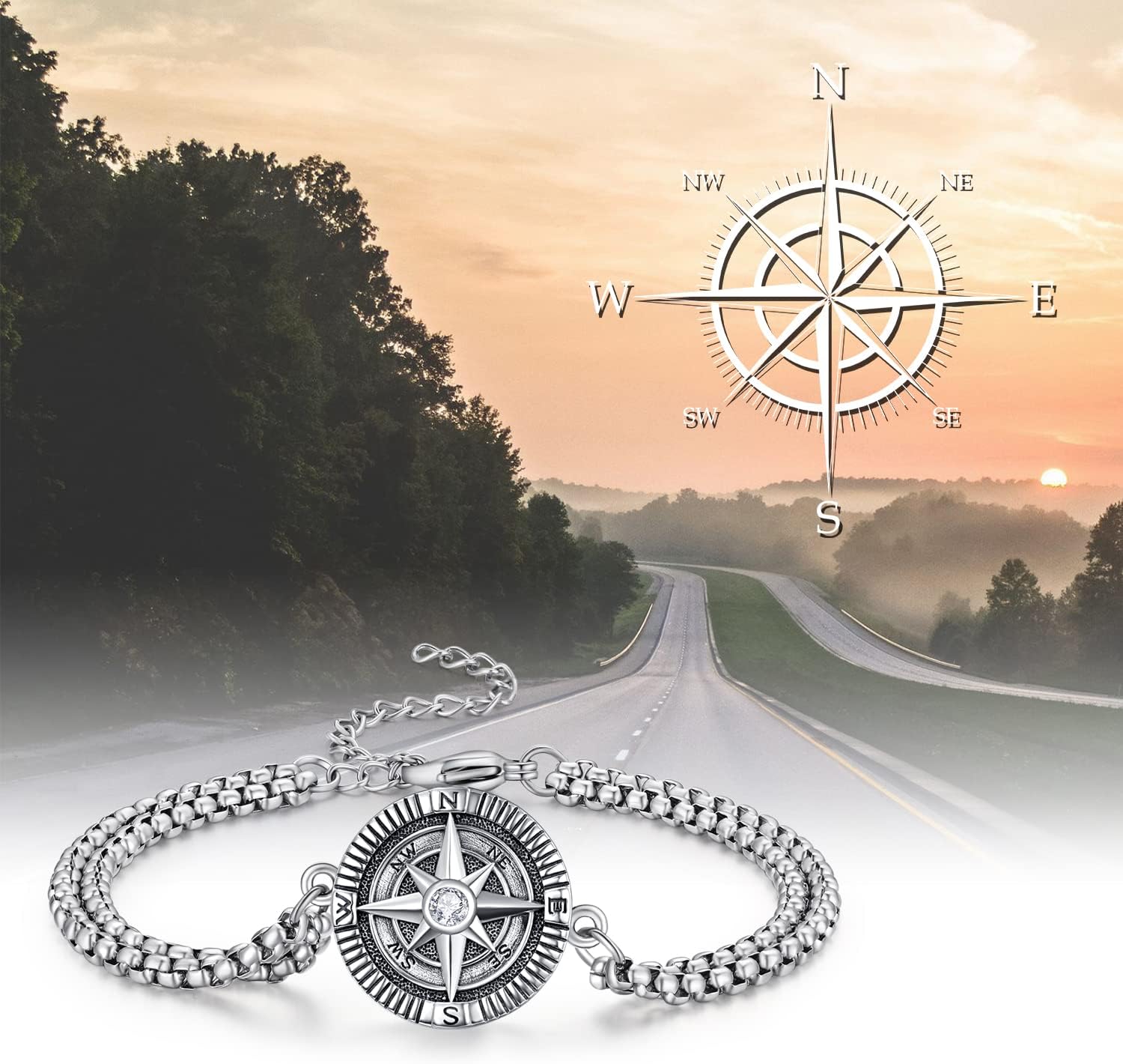 KINGWHYTE St Michael/St Christopher Bracelet Sterling Silver Men Adjustable Bracelet Religious Protection Jewelry Amulet Gift for Men Women with 7+2 Inch Stainless Steel Chain - Image 4