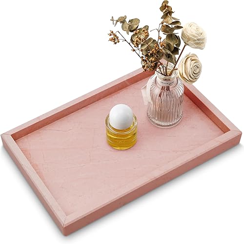 Miniatura 13 de Bandeja de tocador de baño de mármol, bandeja de lujo natural Carrara para el hogar, cocina, baño, bandeja decorativa de piedra para encimera,