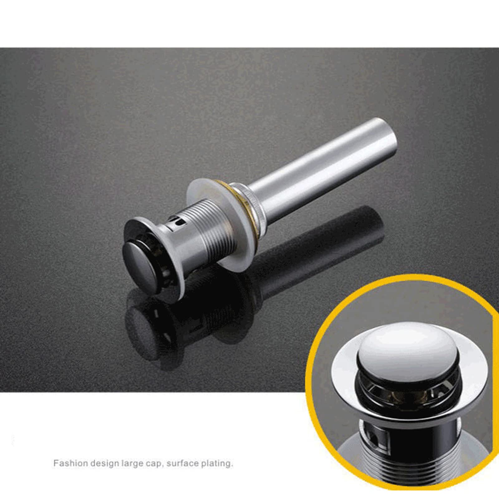Bonde De Lavabo Pop-Up,Bonde Clic Clac Universelle,Laiton,Bonde Lavabo Clic Clac,Bonde Lavabo Salle De Bain Pop Up,Bonde Clic Clac sans Trop Plein,Laiton