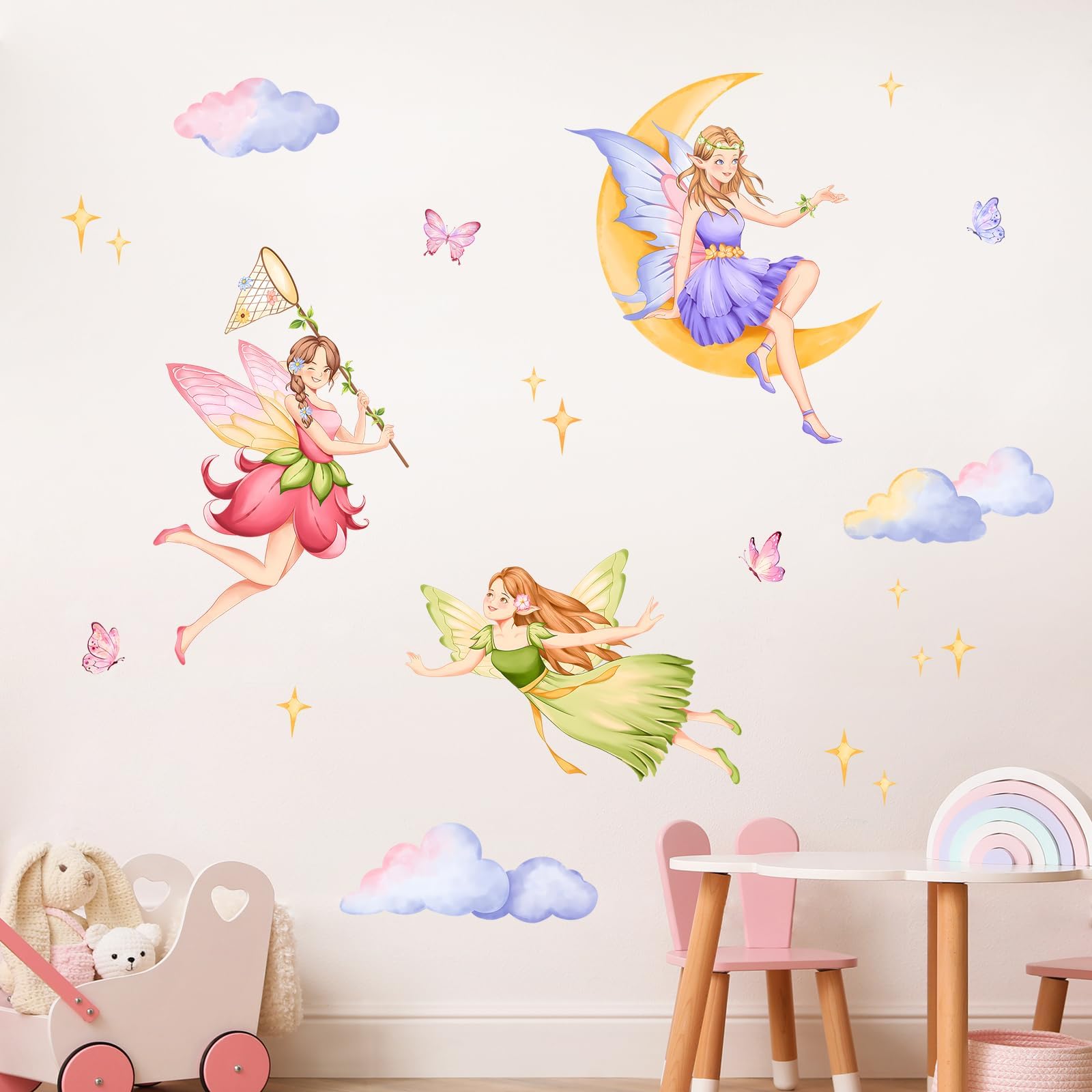 Autocollant Mural Alice Au Pays Des Merveilles - Tissu/Vinyl Doré - Décoration