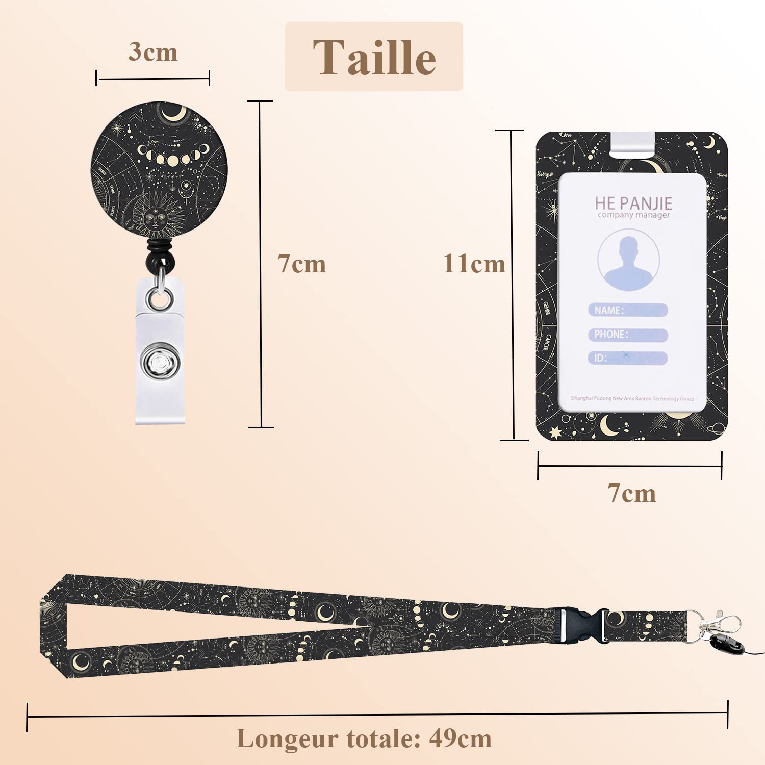 Faultier Ausweishalter Mit Schlüsselband - Einziehbarer Kartenhalter Für Schule & Beruf