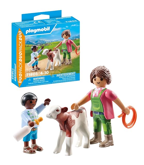 DUO FERMIERE ET ENFANT + VEAU PLAYMOBIL PLL71803