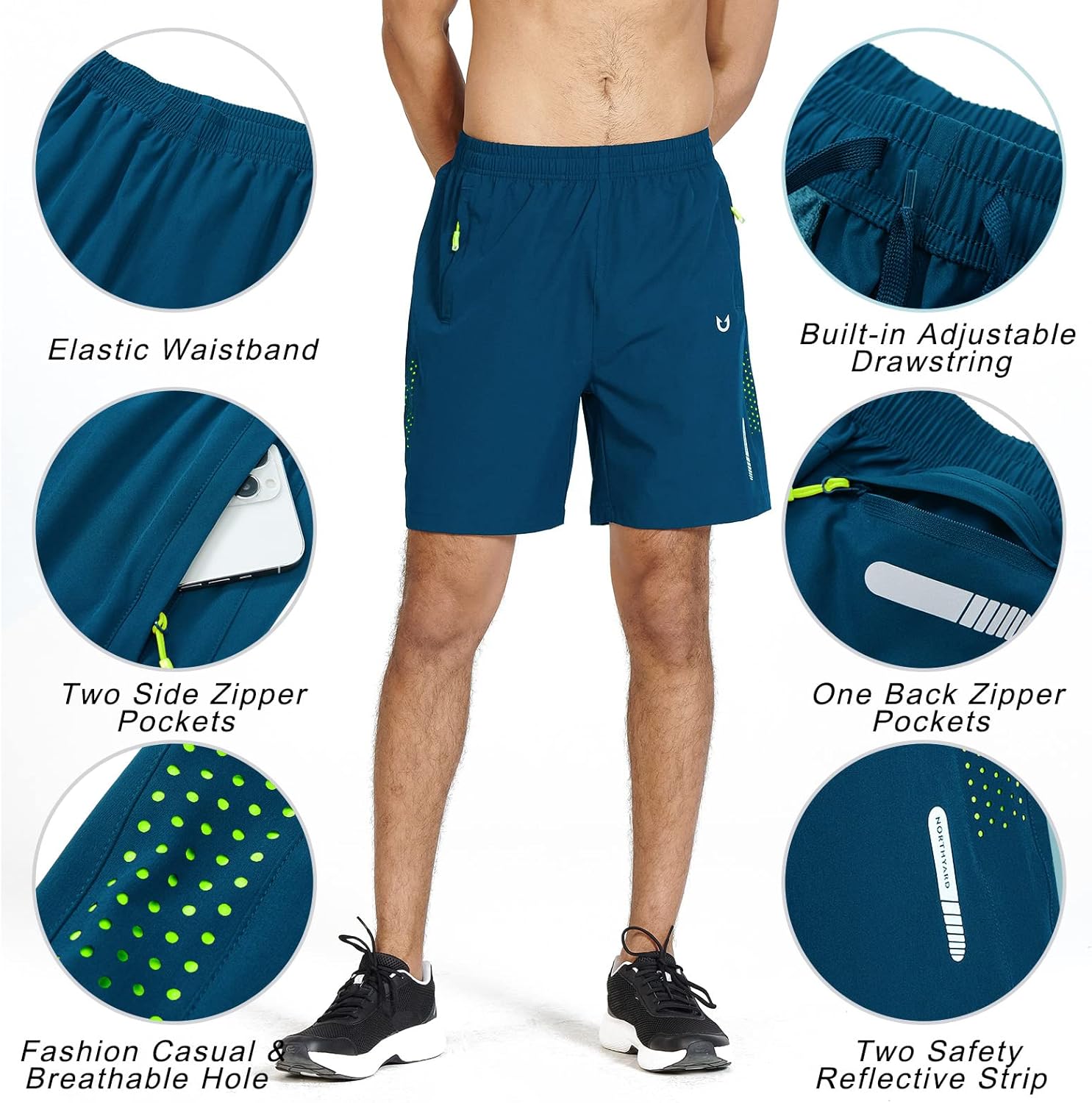 NORTHYARD Men's Athletic Running Shorts Gym Workout Shorts 7"/ 9"/ 5" Quick Dry Lightweight Sports Basketball Exercise Tennis - Image 5