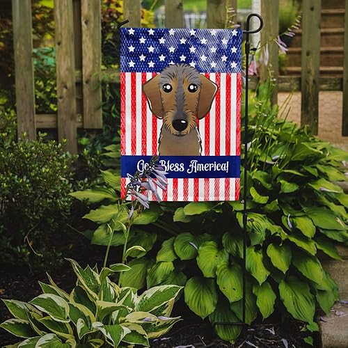 Vista 37 de Caroline's Treasures BB2171GF American Flag and Border Collie Garden Flag Mailbox Flag Decorative Yard Flag Banner Outside Patio Artwork Yard Flower