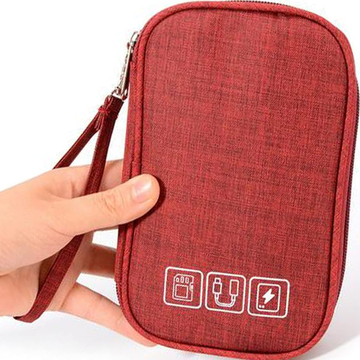 Electronic Organizer Small Travel Cable Organizer Bag,Shockproof Carrying Case Hard Protective EVA Case,Portable Electronic Accessories Storage Case for Cable,Cord,Charger,Hard Drive, E arphone, USB