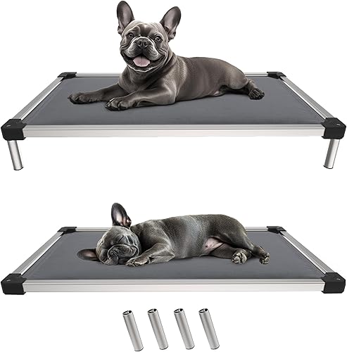 Miniatura 26 de FXW TitanNest Cama Elevada para Perros a Prueba de Masticación, Catre Elevado para Uso Interior/Exterior/Camping, Cama Acolchada para Mascotas Negro