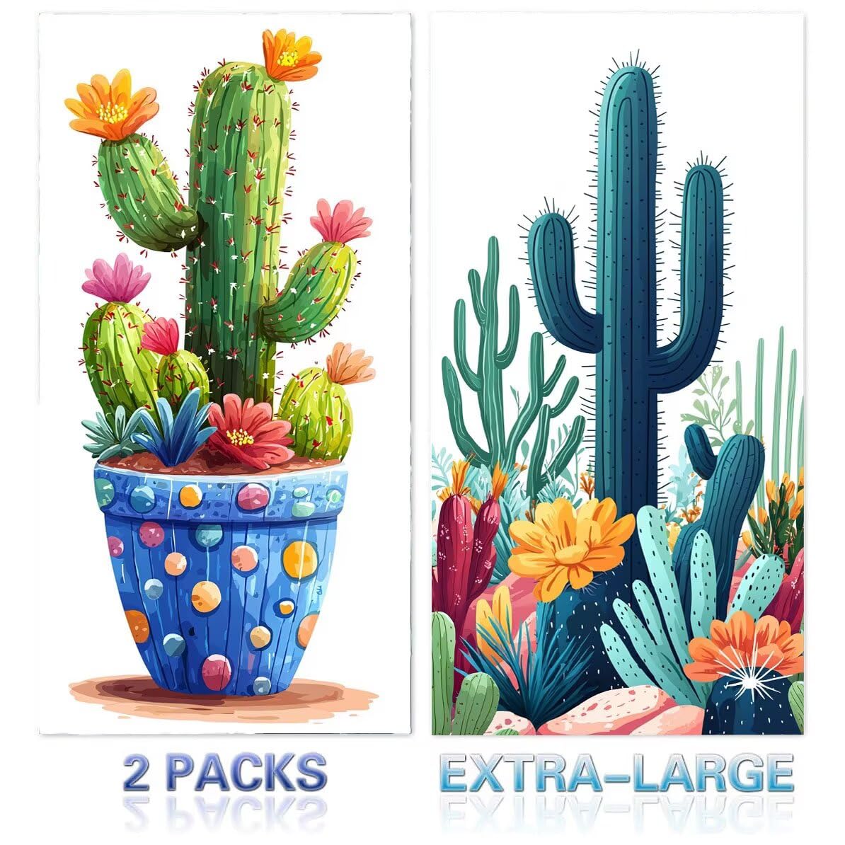 Ręcznik plażowy xxl, 2 szt. Cactus Ręcznik z mikrofibry 90 x 200 cm, duży, lekki i szybkoschnący ręcznik plażowy nadaje się do uprawiania sportu, sauny, dla mężczyzn, kobiet, akcesoria plażowe n-955