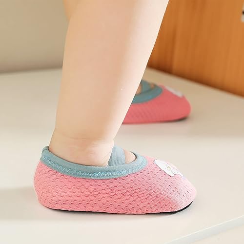 Miniatura 6 de Calcetines antideslizantes para niños pequeños, calcetines de malla ligera de dibujos animados (3 pares)