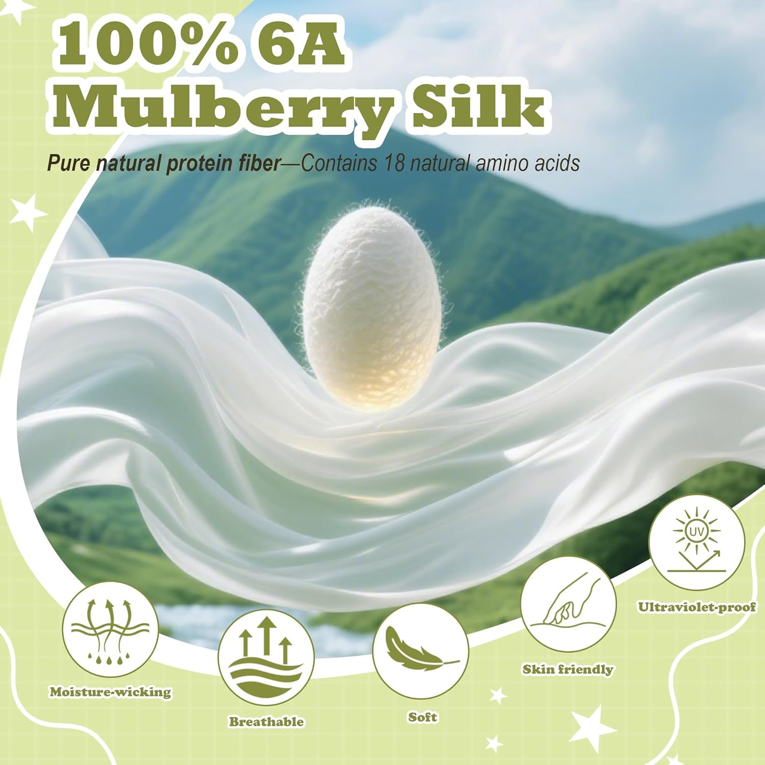 SilkDream 100% Mulberry Silk Sleep Mask for Kids Eye Mask for Sleeping 22 Momme 6A Real Silk 4t-12Y Gifts for Kids Green