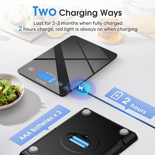 Miniatura 5 de KOIOS Báscula de alimentos báscula digital de cocina de 33 libras331lbs para alimentos onzas y gramos para cocinar hornear graduación precisa de 01