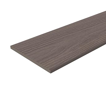 NewTechWood Fascia 0.6 in. x 11.22 in. x 1 ft. Rustic and Wood Grain Composite Decking Board Sample Castle Gray