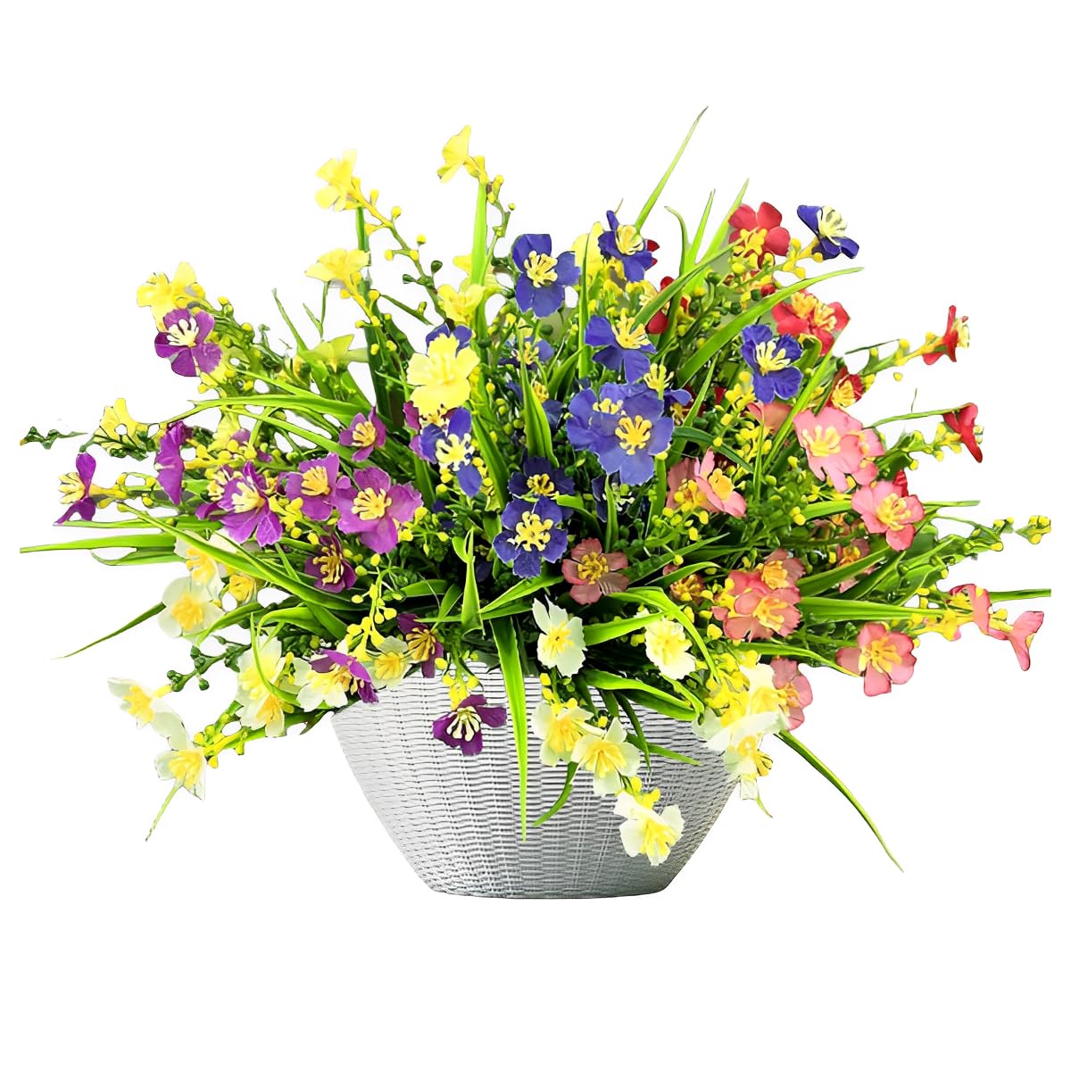 Jporshu Purple/White/Red 18 Bundles Multicolor Artificial Fake Pansy Flowers ，Faux Uv Resistant Silk Pansies Flowers，For Home Planter Porch Patio Yard Decor