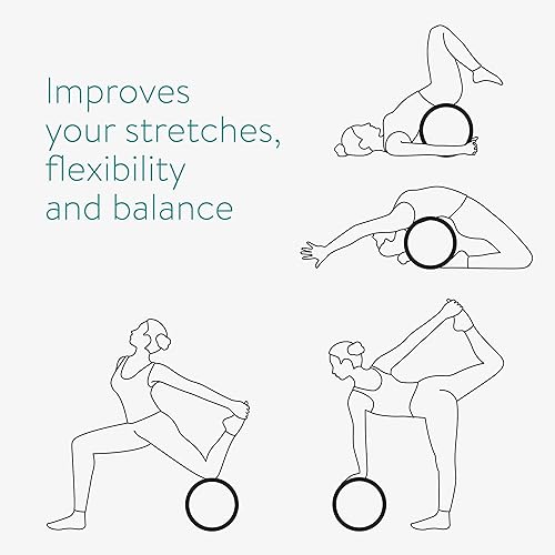 Miniatura 6 de Navaris Rueda de corcho para yoga, soporte para estiramiento, flexibilidad, curvas de espalda, ayuda a profundizar las posturas y estirar la