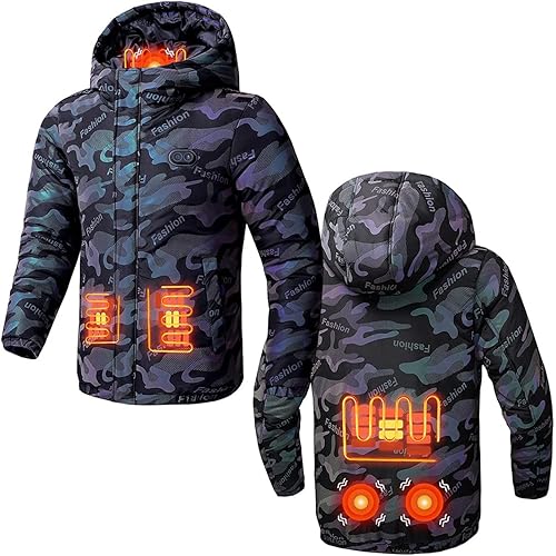 Heated Jackets For Men Waterproof Insulated Mens Heated Jacket With Battery Pack Heated Coat With Hood