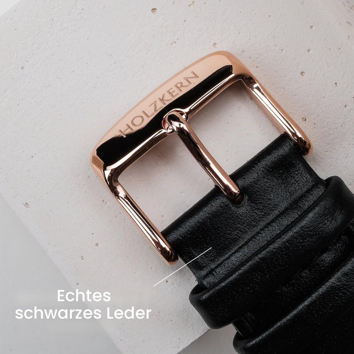 HOLZKERN Herren-Quarzuhr Chronograph Relational Marmor/Roségoldfarben