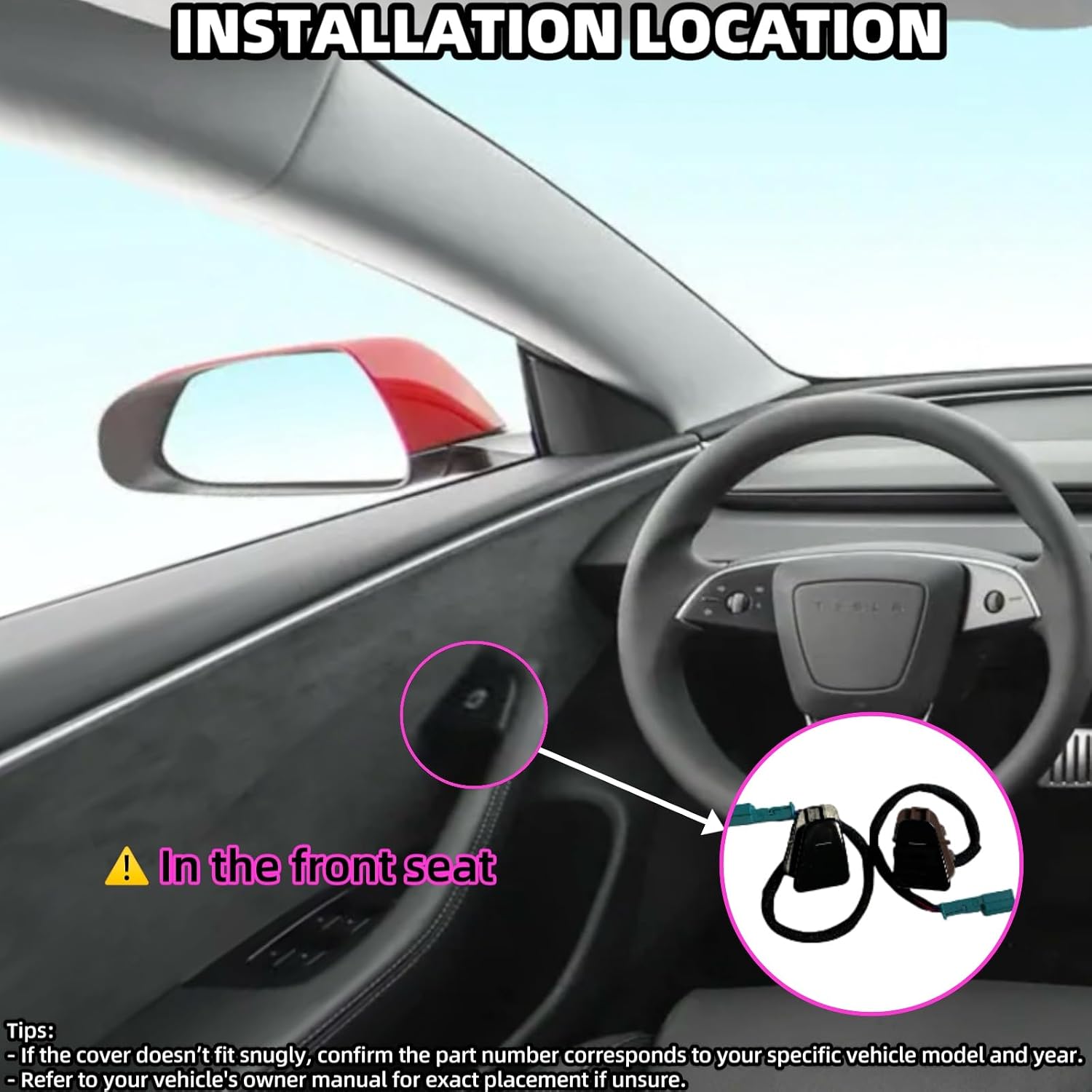 2PCS Door Lock Switch Left Right Side for Tesla Model Y (2020-2024) Model 3 (2017-2024) Left Side 30172170 Right Side 30172172