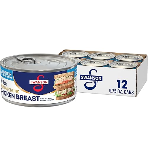 Miniatura 96 de Swanson White Premium Chunk Pechuga de pollo enlatada en agua, pollo completamente cocido, lata de 4.5 onzas