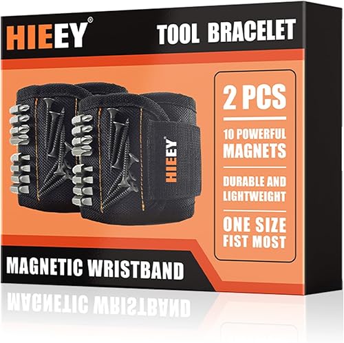 Miniatura 2 de HIEEY 2 pulseras magnéticas para sujetar tornillos, regalos para hombres, correa de herramientas magnética para sujetar tornillos, accesorios