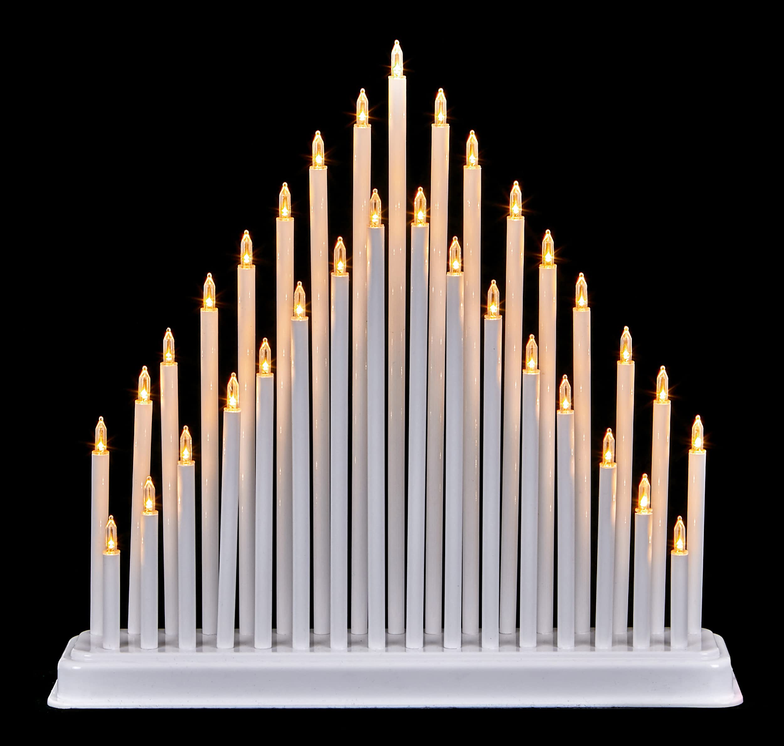 Premier White 34Cm Christmas Candle Bridge 33 Led Candle Arch Candlelier