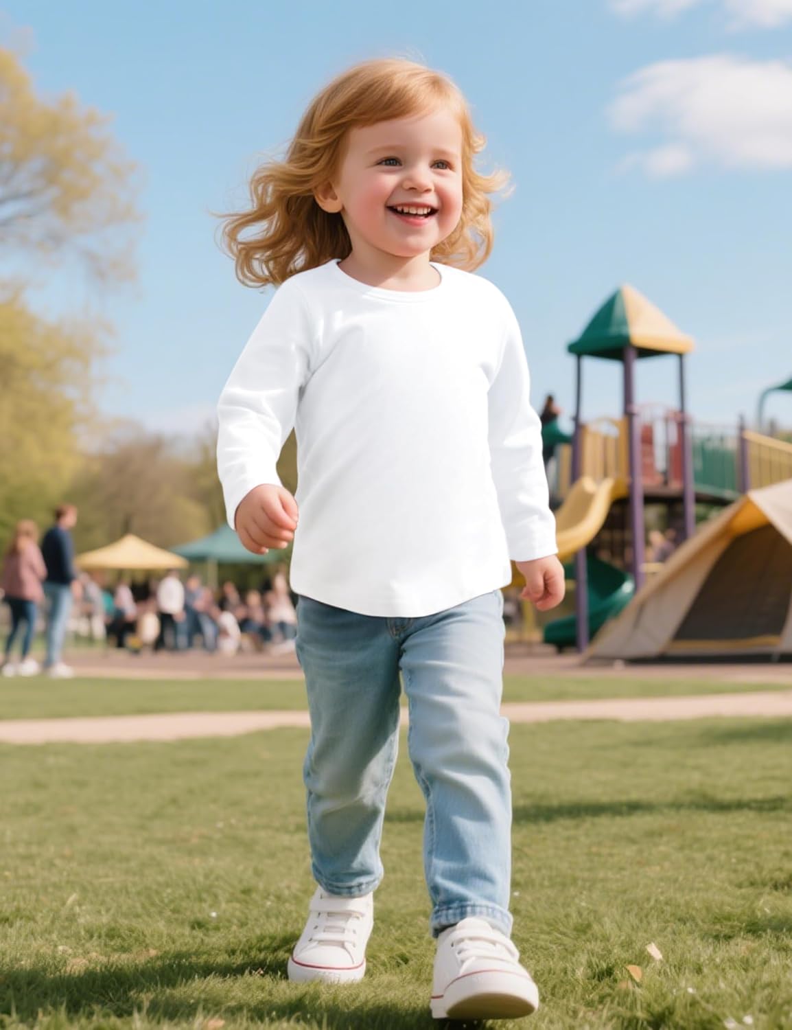 Witwot 3 Pack Toddler Girl Long Sleeve Shirts Soft Cotton Tees Baby Girls Crewneck Basic T-Shirts Tops for 18M-5T - Image 7