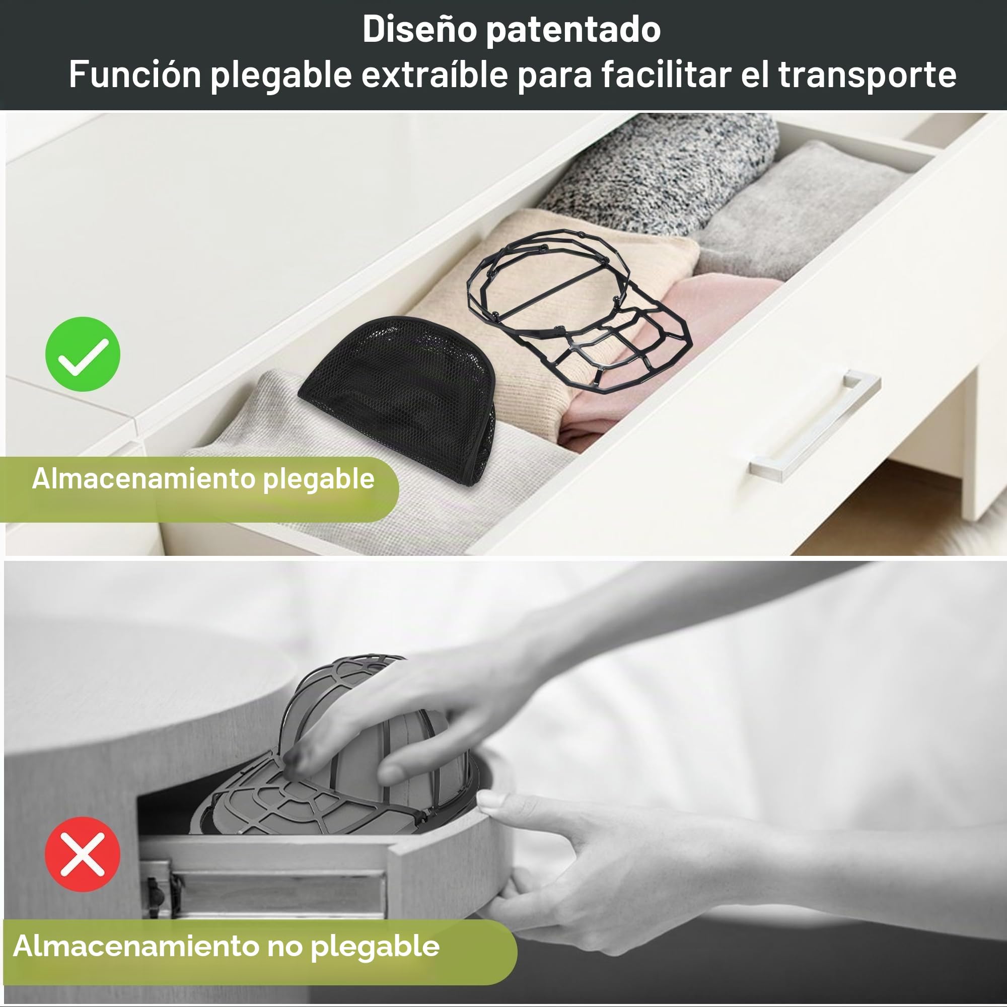 Protector de Gorras Jaula Curvada para Lavadora o Lavavajillas, Arandela de Tapa para Sombreros de Béisbol, para Niños y Adultos, Negro