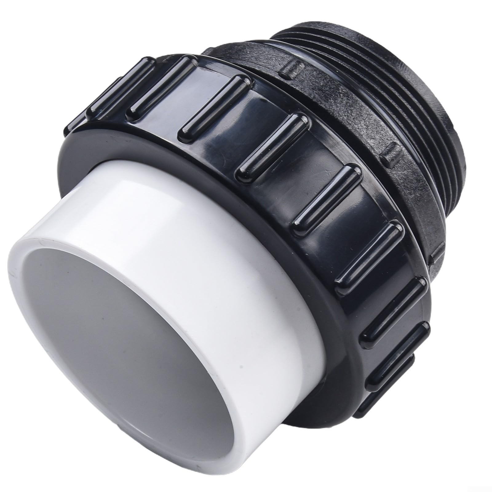 Unión adaptadora MIP a PVC de 2 pulgadas para WhisperFlo y para bombas de piscina IntelliFlo, ajuste de deslizamiento alto ajustado a mano, roscado a junta deslizante, conector blanco y negro para (4