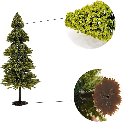 Miniatura 4 de 10 piezas de paisaje verde modelo de paisaje cedro tren paisaje paisaje pino miniatura diorama árboles modelo mixto para la arquitectura de