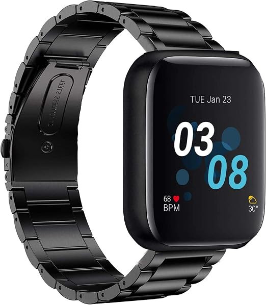 Amazon.com: Correa de repuesto para iTouch Air 3, correa de repuesto de  metal de acero inoxidable, compatible con iTouch Air 3, IOWODO R3Pro,  correas Popglory P22 y correas Donerton Smartwatch (negro) : Electrónica