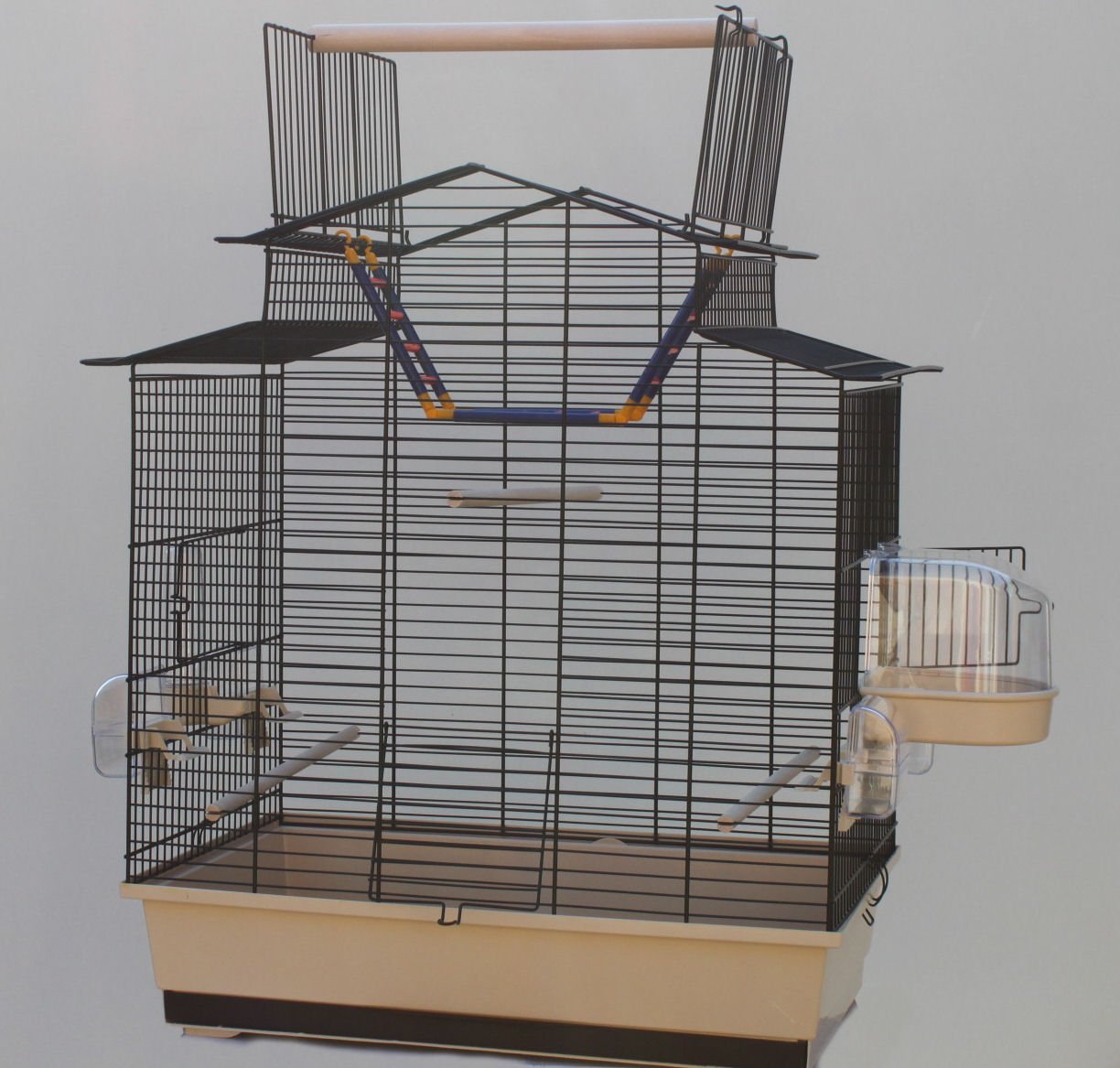 Beiger Vogelkäfig IZA III Cabrio Wellensittichkäfig,Exotenkäfig,Vogelkäfig Vogelbauer Wellensittich Kanarien Voliere Vogelhaus Käfig incl. Badehaus und Trinkröhrchen …