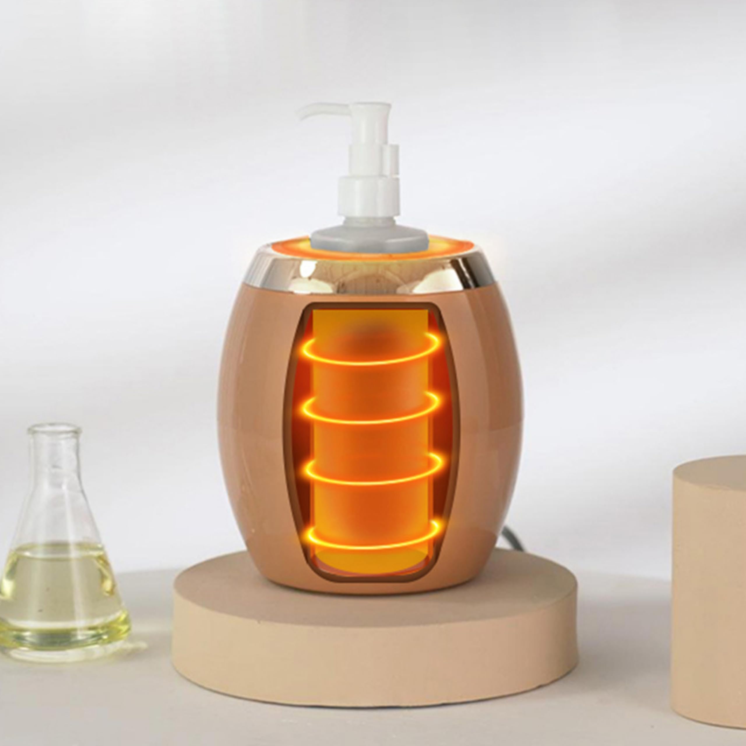 Elitzia Scalda olio da massaggio Scalda lozione 60 °C Temperatura costante con bottiglie di plastica Riscaldatore per olio da massaggio per creme, gel e oli essenziali ETHOH1